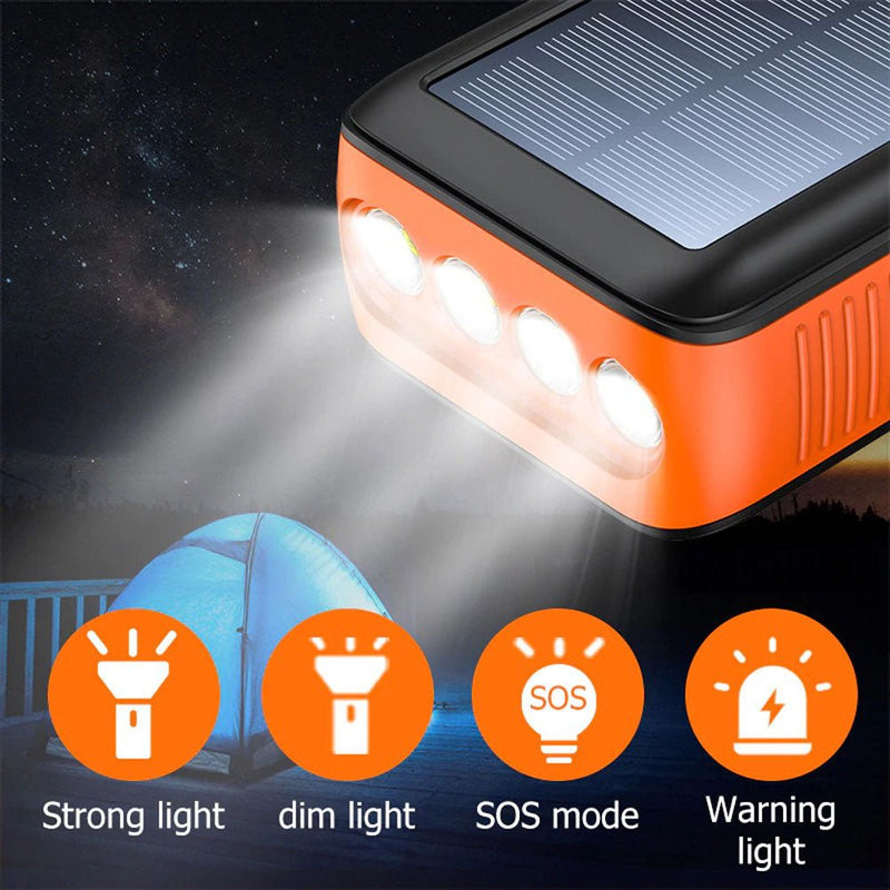 CRONY PS-618 Hand turn type power solar Power bank Solar battery hand crank power generation 40000mAh - Edragonmall.com