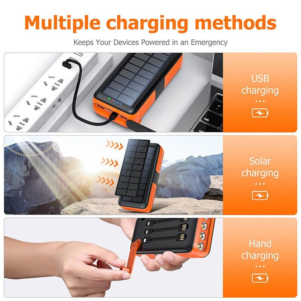 CRONY PS-618 Hand turn type power solar Power bank Solar battery hand crank power generation 40000mAh - Edragonmall.com