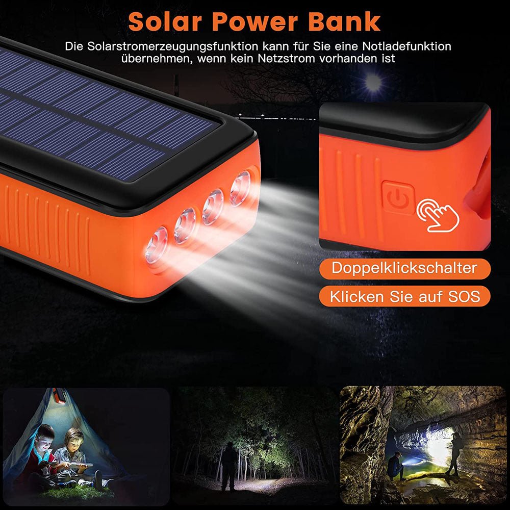 CRONY PS-618 Hand turn type power solar Power bank Solar battery hand crank power generation 40000mAh - Edragonmall.com