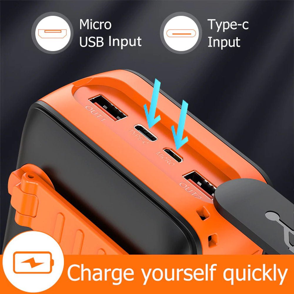 CRONY PS-618 Hand turn type power solar Power bank Solar battery hand crank power generation 40000mAh - Edragonmall.com
