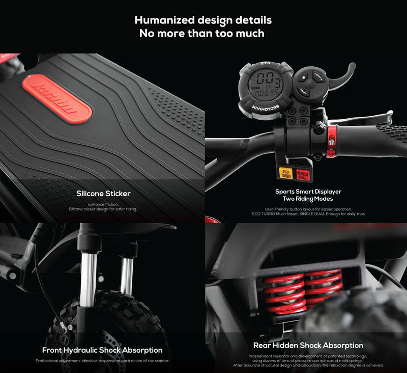 CRONY Q12 Max Speed 90 KM/H dual-drive high-speed SUV electric scooter Front and rear hydraulic brakes Aluminum alloy frame | Black - Edragonmall.com