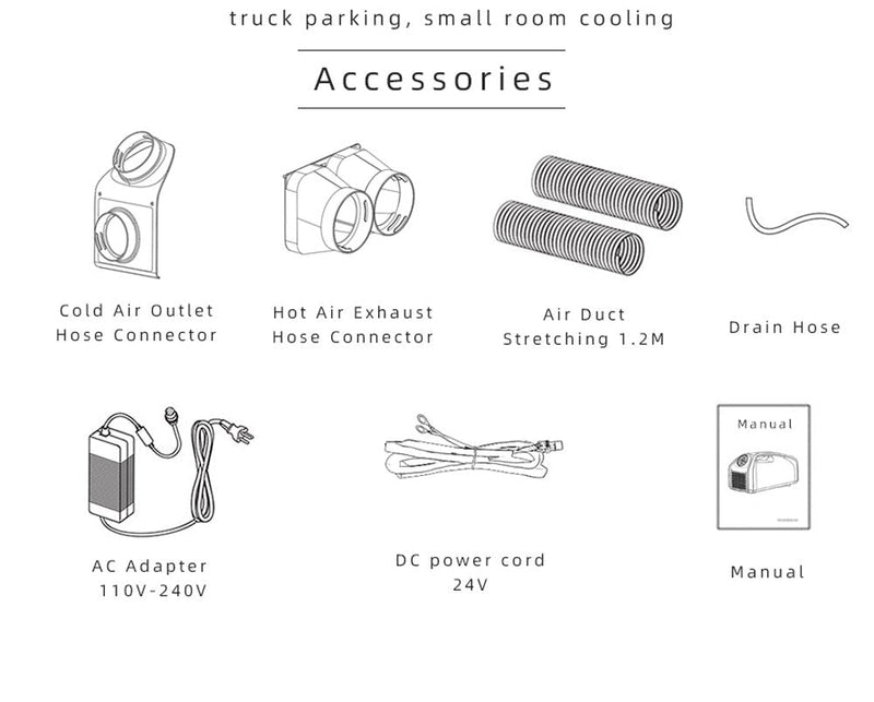 CRONY QN750 Tent air conditioning Portable Air Conditioners Home AC Cooling Unit 24V DC100-240V AC 3 Fan Speeds - Edragonmall.com