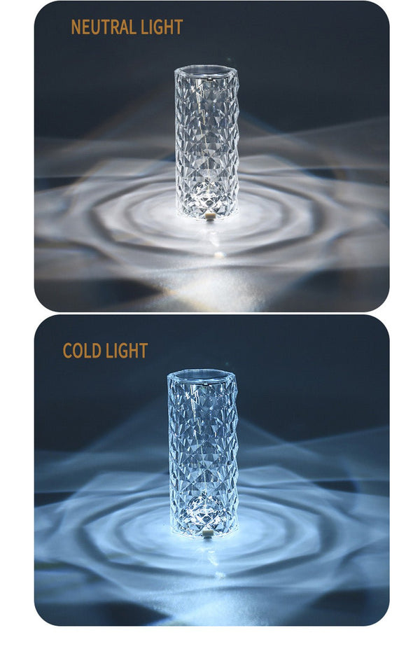 CRONY Rose lamp 16 color RGB touch color + remote and recharge Modern Design Touch Dimmable Recharge Table Lamp - Edragonmall.com