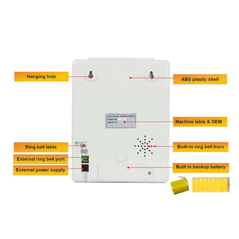 CRONY S-180P Attendance Machine Electronic Employee Starter Time Clock Punch Pak Recorder Attendance Time Card Machine - Edragonmall.com