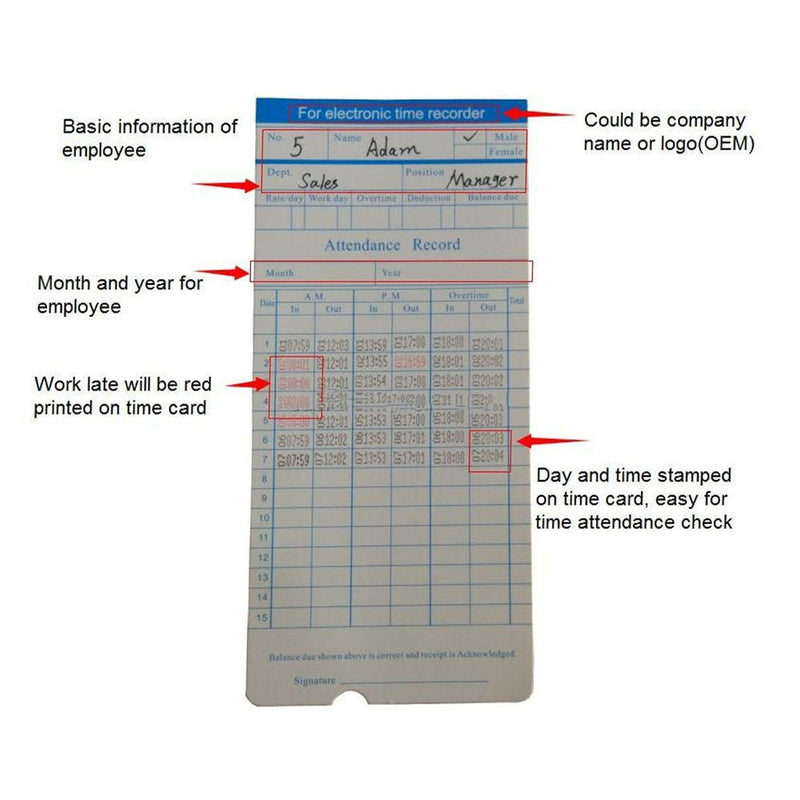 CRONY S-180P Attendance Machine Electronic Employee Starter Time Clock Punch Pak Recorder Attendance Time Card Machine - Edragonmall.com