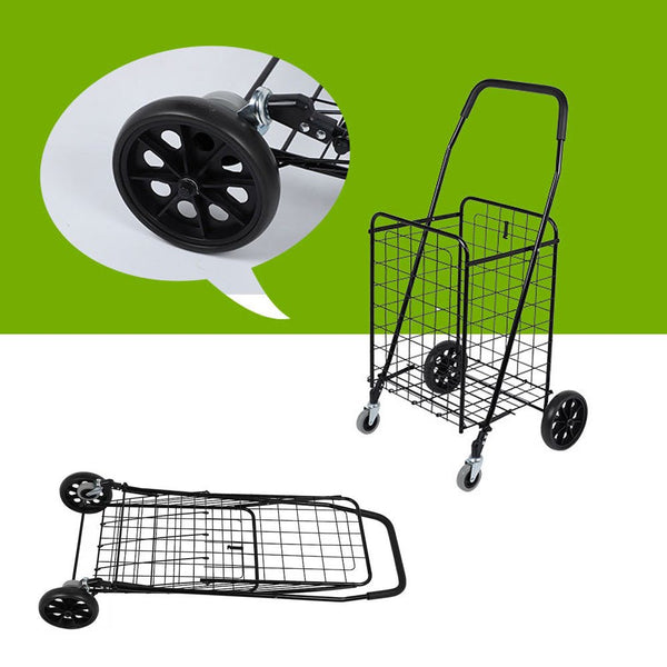CRONY SC-106B Grocery Shopping Cart with Swivel Wheels, Folding Shopping Cart with Wide Cushion Handle - Edragonmall.com