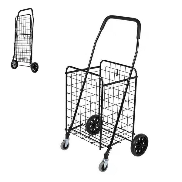 CRONY SC-106B Grocery Shopping Cart with Swivel Wheels, Folding Shopping Cart with Wide Cushion Handle - Edragonmall.com