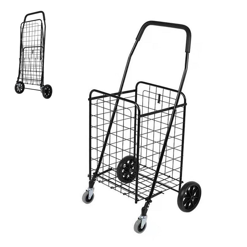 CRONY SC-106B Grocery Shopping Cart with Swivel Wheels, Folding Shopping Cart with Wide Cushion Handle - Edragonmall.com