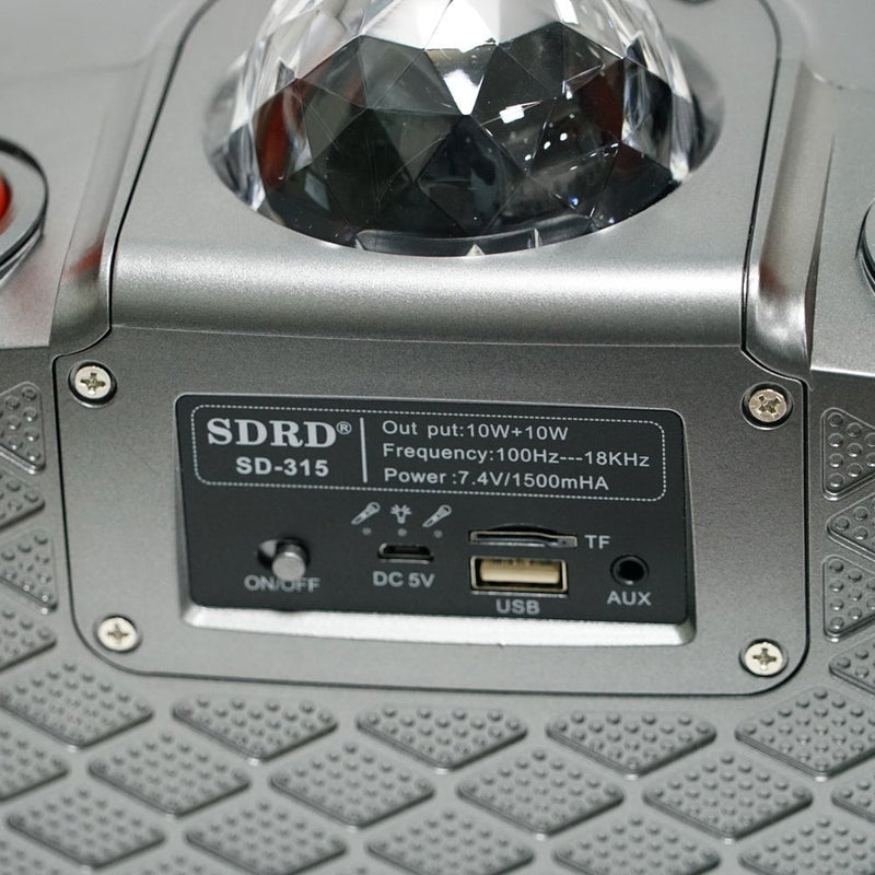 CRONY SD-315 BT Speaker karaoke bluetooth speaker with 2 microphones | Golden - Edragonmall.com