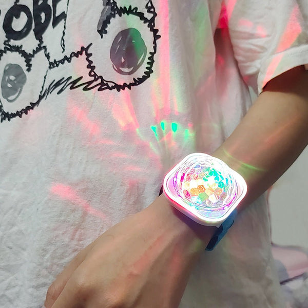 CRONY Seven Smurf lights Star projection lamp suction cup bracelet type starlight usb night light creative gift atmosphere colorful laser light - Edragonmall.com