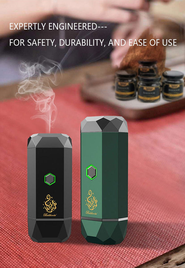 CRONY Small B16 Portable Bukhoor Style Usb Type-C Power incense burner Bakhoor Portable Rechargeable Electric Incense Burner | BLACK - Edragonmall.com