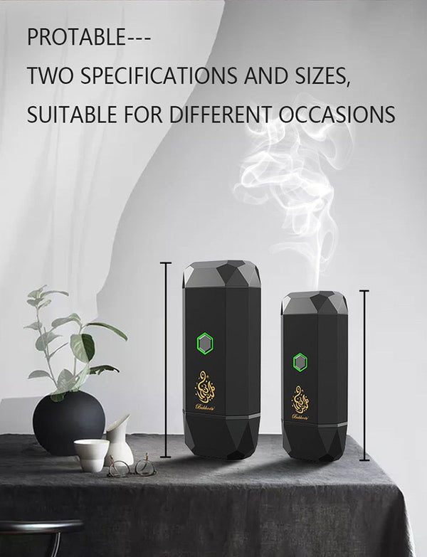 CRONY Small B16 Portable Bukhoor Style Usb Type-C Power incense burner Bakhoor Portable Rechargeable Electric Incense Burner | BLACK - Edragonmall.com