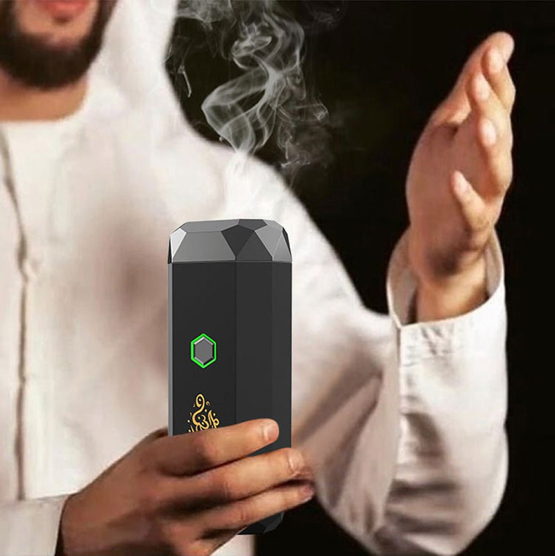 CRONY Small B16 Portable Bukhoor Style Usb Type-C Power incense burner Bakhoor Portable Rechargeable Electric Incense Burner | BLACK - Edragonmall.com