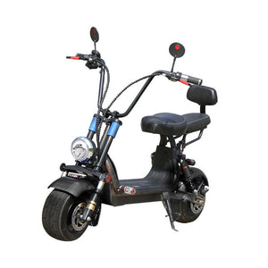 CRONY Small Harley two seat big tires with BT  1000w high power two wheels adult electric scooter Electric Motorcycle BLACK