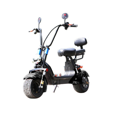 CRONY Small Harley two seat big tires with BT  1000w high power two wheels adult electric scooter Electric Motorcycle Black Spider
