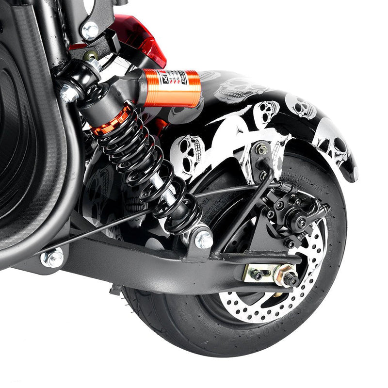 CRONY Small Harley two seat big tires with BT 1000w 60KM/H high power two wheels adult electric scooter motorcycle | Camouflage Blue - Edragonmall.com