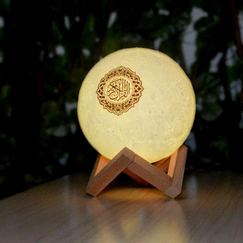 CRONY SQ-520 Moon Lamp Quran Speaker With Remote And USB Cable White/Beige - Edragonmall.com