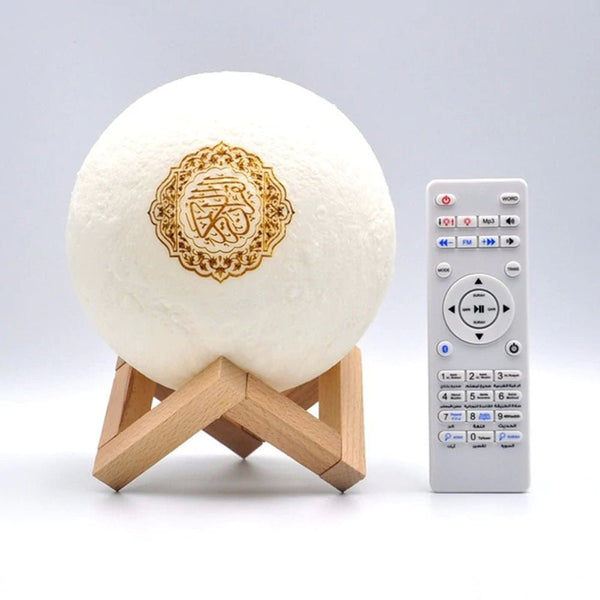CRONY SQ-520 Moon Lamp Quran Speaker With Remote And USB Cable White/Beige - Edragonmall.com