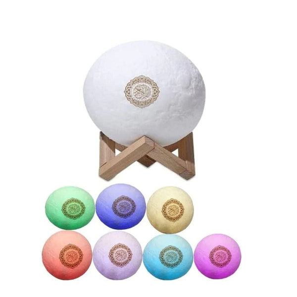 CRONY SQ-520 Moon Lamp Quran Speaker With Remote And USB Cable White/Beige - Edragonmall.com