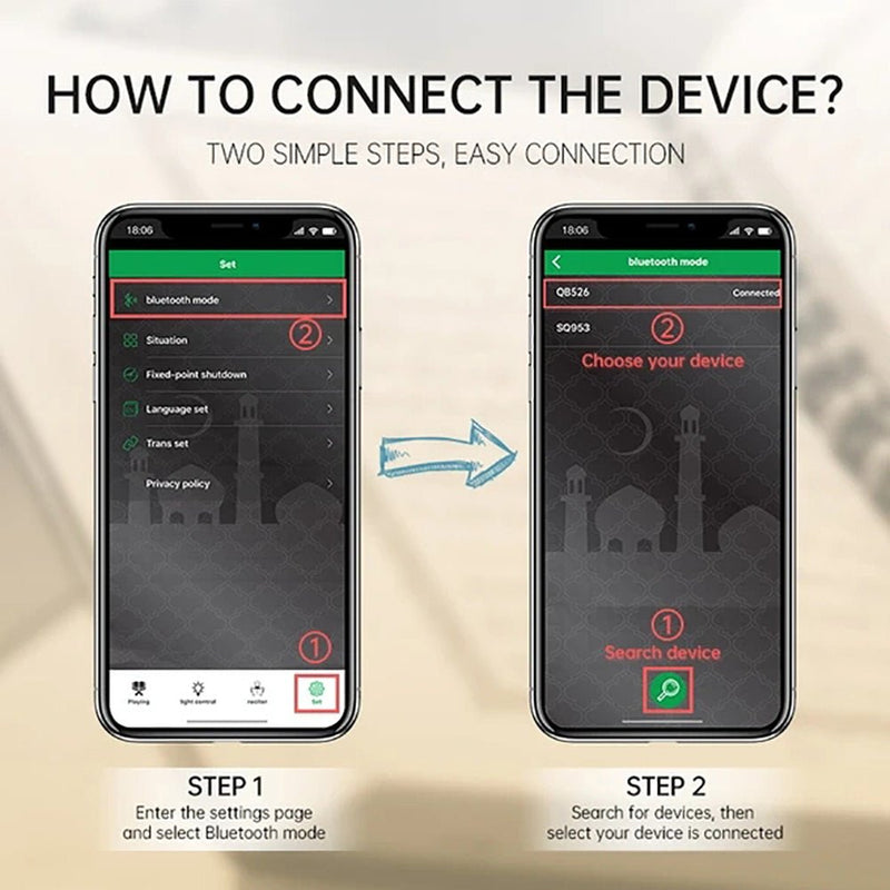 CRONY SQ-526 Projector Qur’an Speaker With Remote Control and Bluetooth - Edragonmall.com