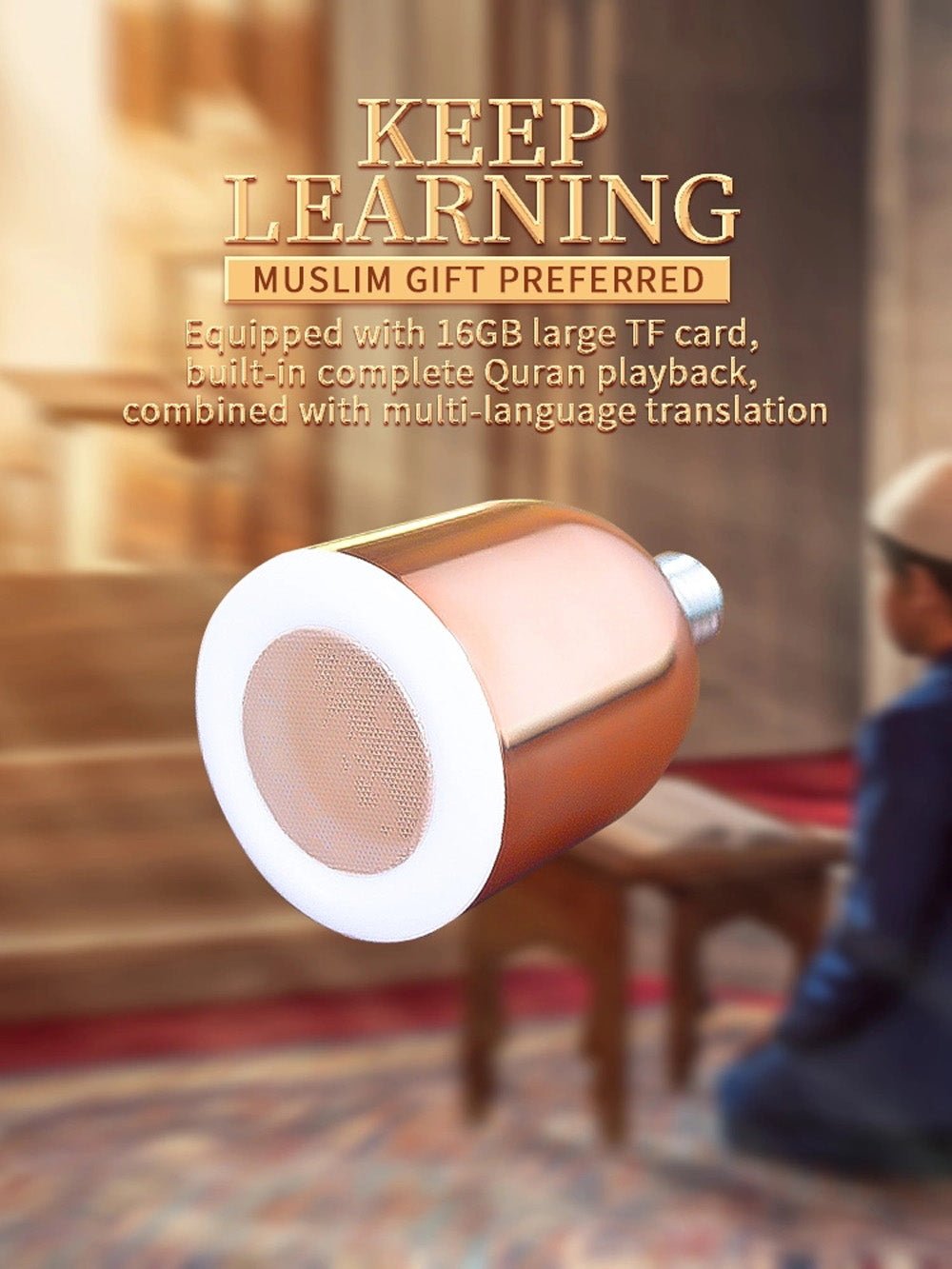 CRONY SQ-968 Guran speaker quran mp3 koran led lamp player - Edragonmall.com
