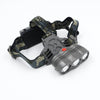 CRONY Strong light high power LED rechargeable 3 head light source headlight bulb outdoor - Edragonmall.com