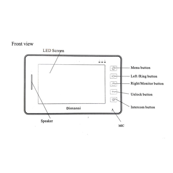 CRONY  T-7001CL+ Visual doorbell Visual doorbell Wireless Doorbell HD Digital Camera 7 Inch