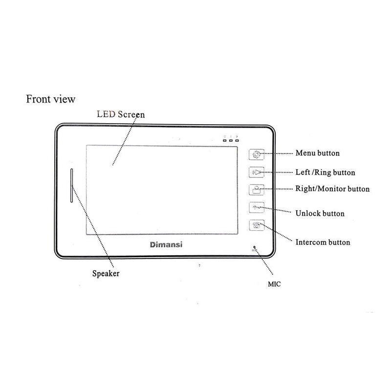 CRONY  T-7001CL+ Visual doorbell Visual doorbell Wireless Doorbell HD Digital Camera 7 Inch