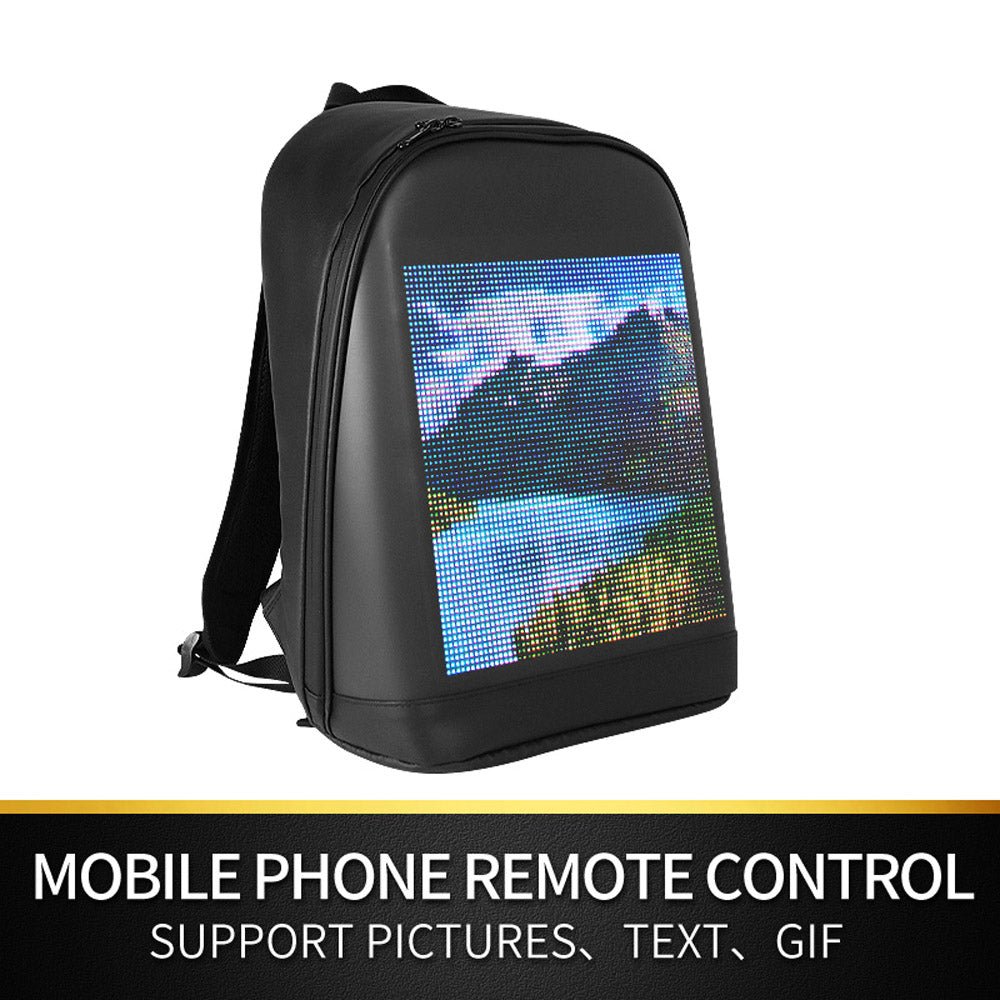 CRONY T2 AD LED display backpack light screen waterproof smart back packs bag led display backpack with led screen - Edragonmall.com