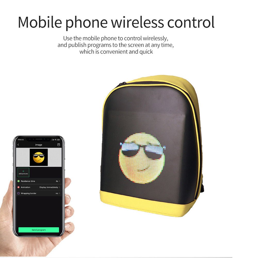 CRONY T2 AD LED display backpack light screen waterproof smart back packs bag led display backpack with led screen - Edragonmall.com