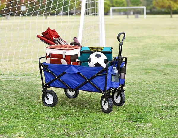 CRONY TC3015 Folding Cart Heavy Duty Collapsible Folding Wagon Utility Shopping Outdoor Camping Garden Cart | Black - Edragonmall.com
