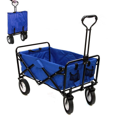 CRONY TC3015 Folding Cart Heavy Duty Collapsible Folding Wagon Utility Shopping Outdoor Camping Garden Cart | BLUE - Edragonmall.com