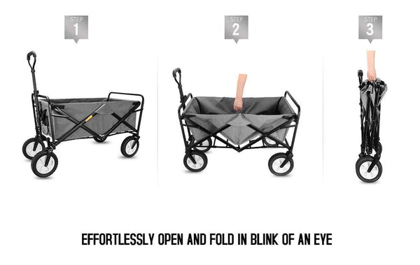CRONY TC3015 Folding Cart Heavy Duty Collapsible Folding Wagon Utility Shopping Outdoor Camping Garden Cart | Green - Edragonmall.com