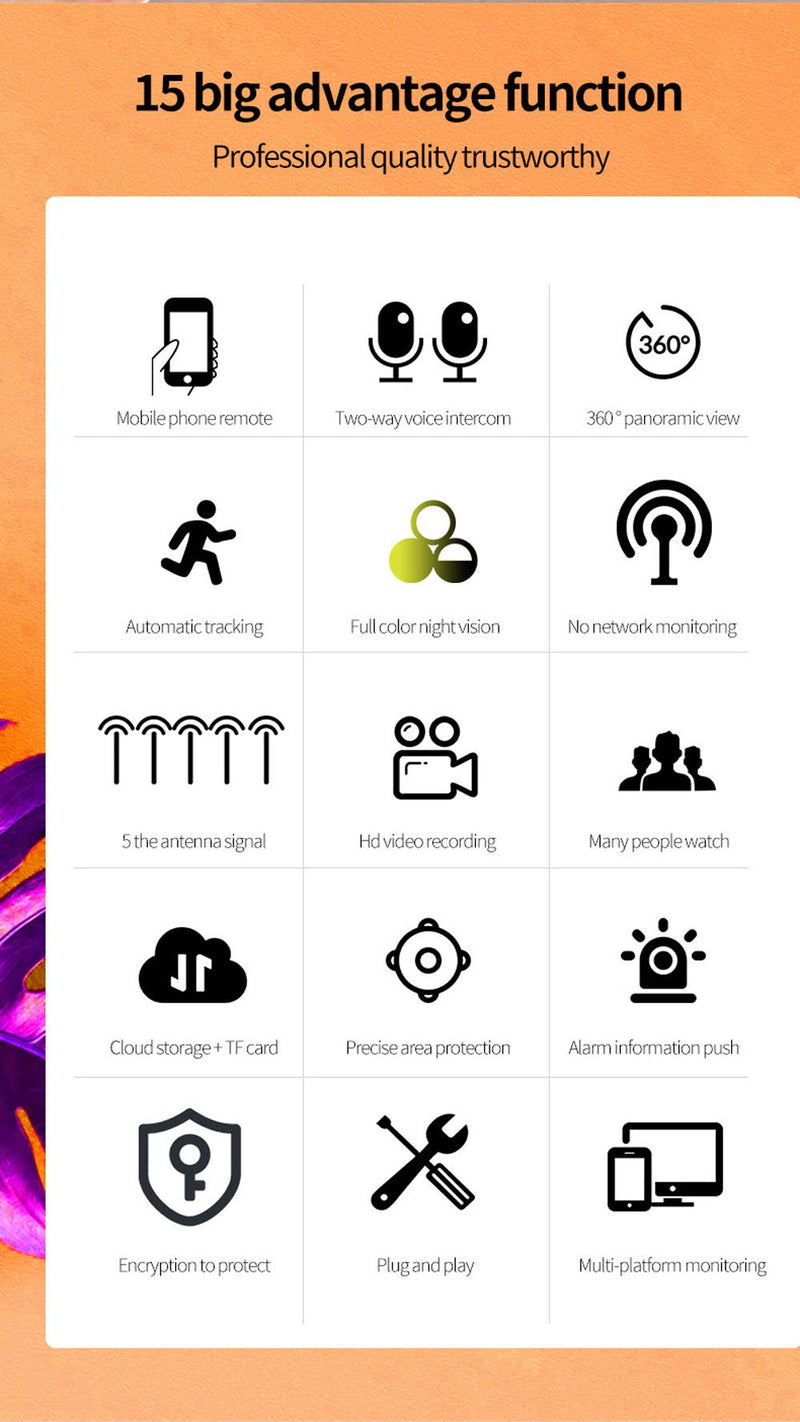 CRONY TC50-CA1Z2 5G Wifi Dual-band with Night Vision Motion Detection 2-Way Audio Home Security Surveillance - Edragonmall.com