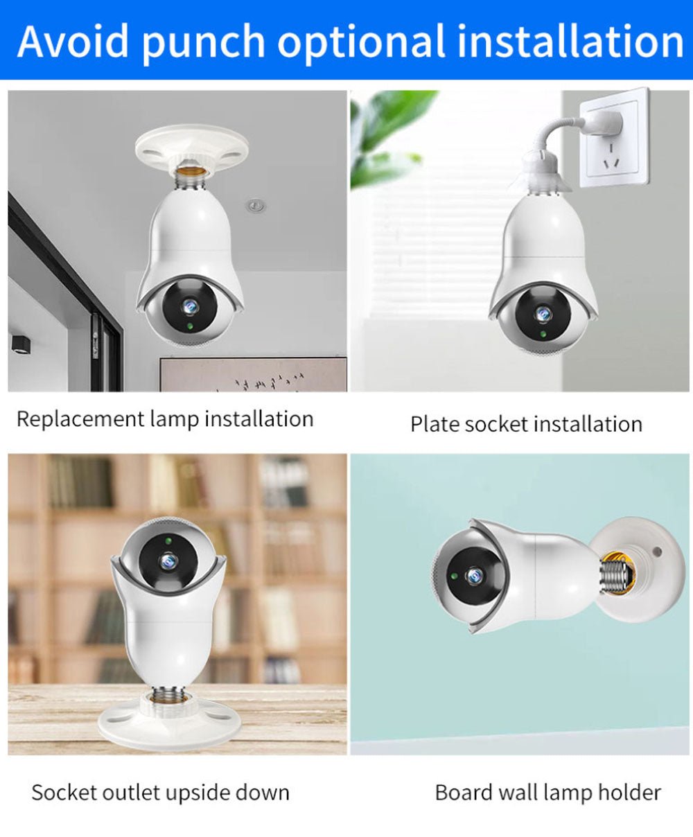 CRONY TC76 5G Wifi Dual-band light bulb HD IP Camera Wifi Bulb Camera 360 Panoramic Camera Surveillance Camera - Edragonmall.com