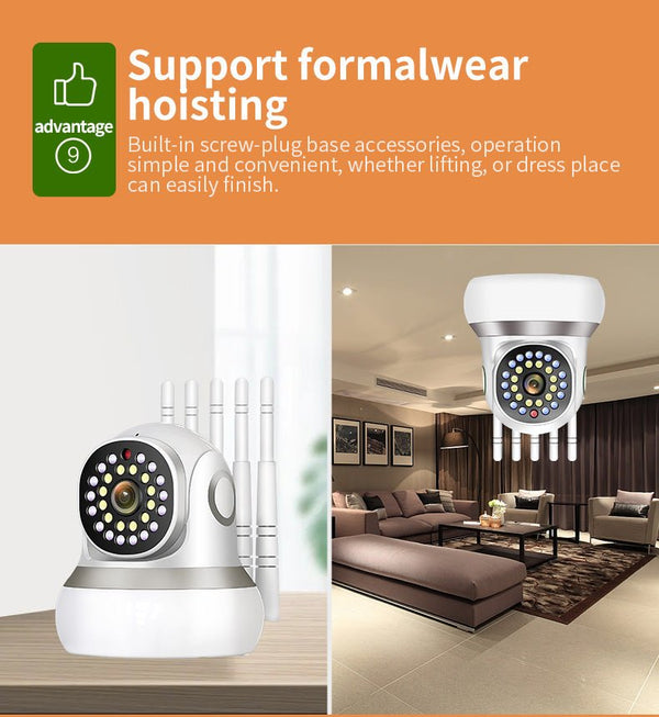 CRONY TC99-DC2S3 5G Wifi 4MP Binocular HD IP Camera 390 Eye Movement Tracking Mini Indoor Security Camera IP Camera - Edragonmall.com