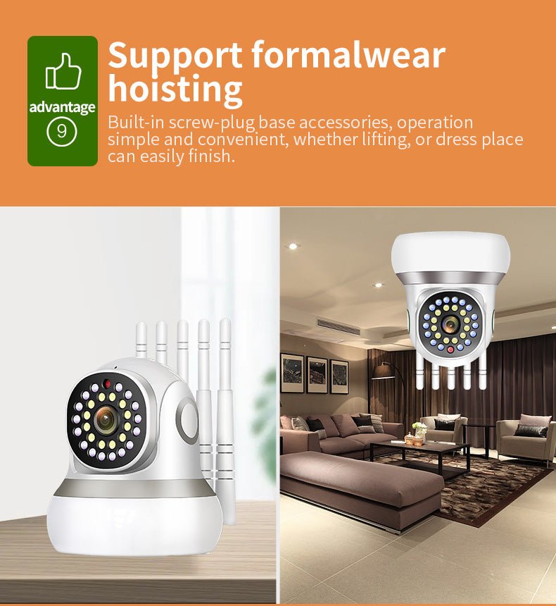 CRONY TC99-DC2S3 5G Wifi 4MP Binocular HD IP Camera 390 Eye Movement Tracking Mini Indoor Security Camera IP Camera - Edragonmall.com