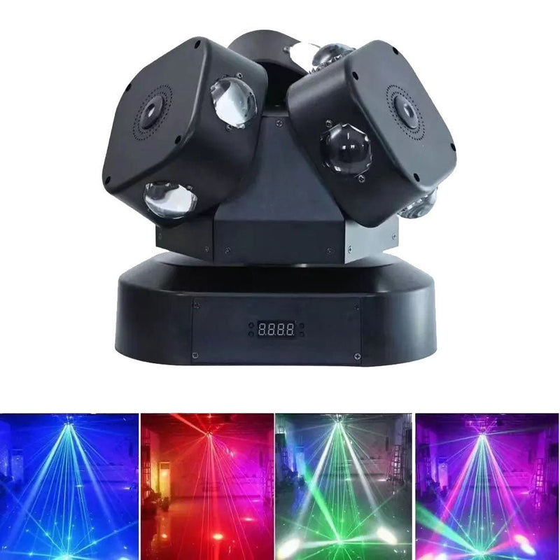 Three-ended ball rolling LED With laser dj Lights RGBW 4in1 LED Beam Moving Head Light 3 Head Stage Light For Bar ktv