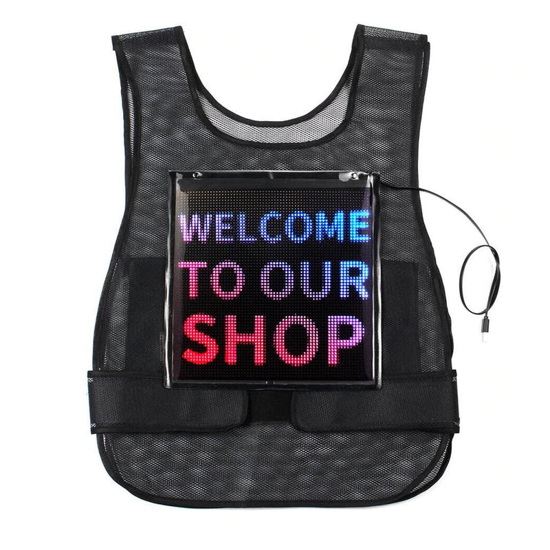 CRONY us-b005 LED display waistcoat Bios led | professional advertising | LED matrix LED screen panel vest | HD advertising board display AD Jacket - Edragonmall.com