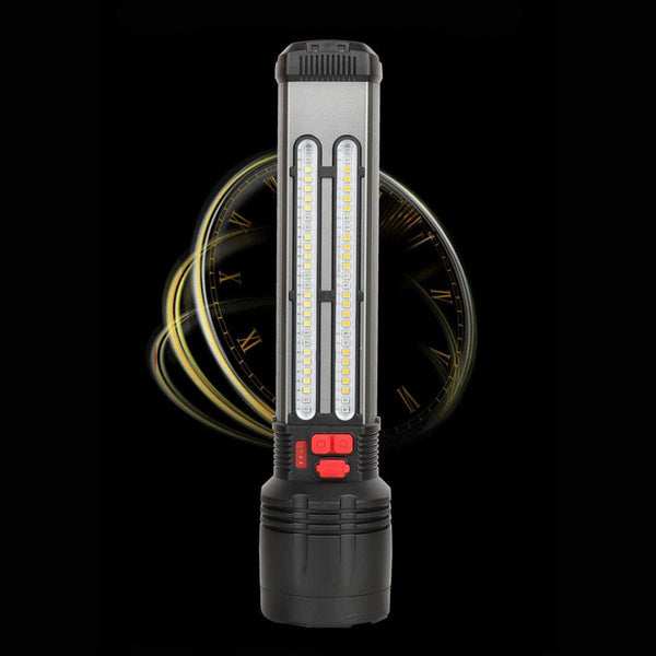 CRONY W5122A Solar Energy Flashlight Plastic with 2835#+3030# Lamp Bead 18650 Battery 2000mAh Switch Type-C Port USB Charging - Edragonmall.com