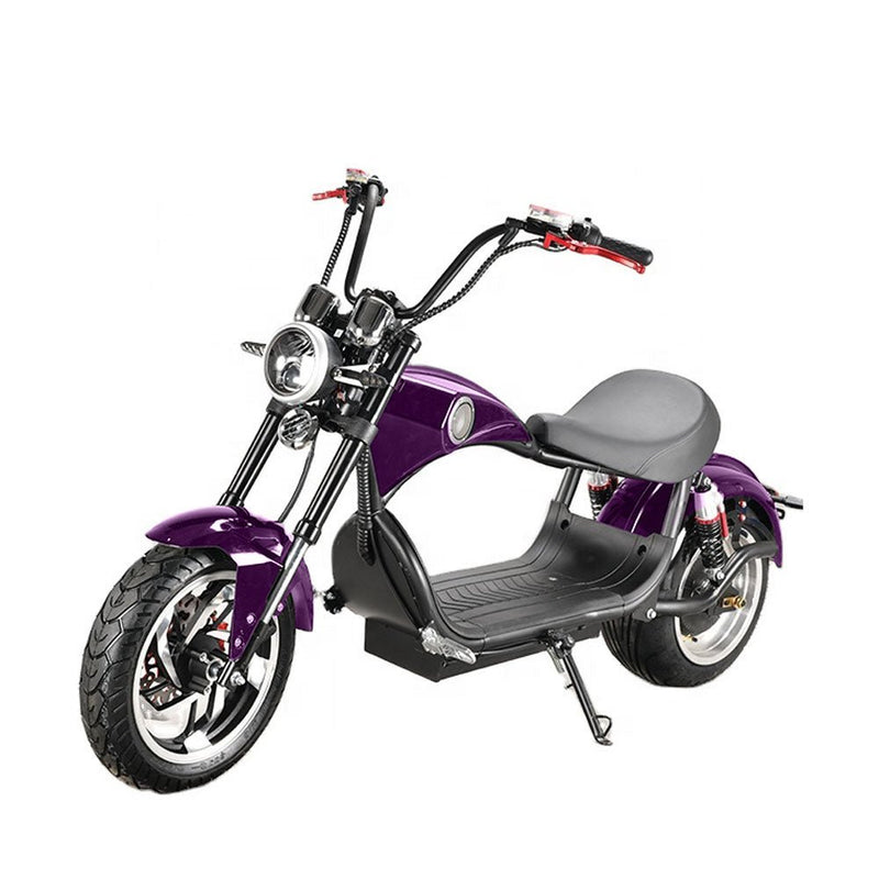 CRONY X1 Harley Electrocar car With BT Speaker 65KM/H Electrocar car Citycoco Fat Tire Electric motorcycle | Purple - Edragonmall.com