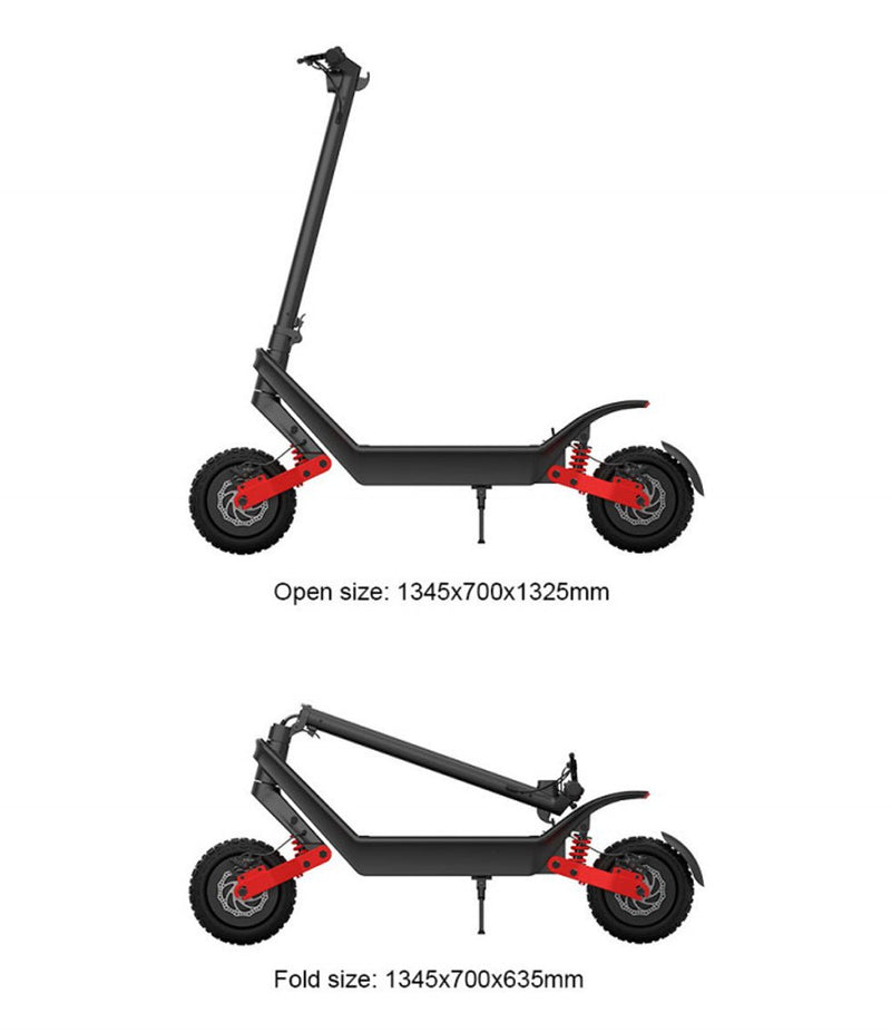 CRONY X10 Dual Moto Max Rang 80KM + App Folding E-Scooter 11 Inch Off-Road Scooter 2400W Dual Motor Foldable Electric Scooter - Edragonmall.com