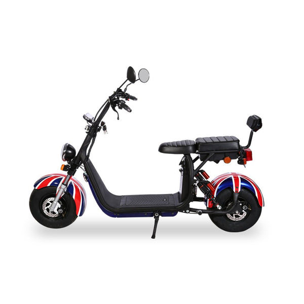 Crony X3 BIG HARLEY+LI-ion battery+BT+double seat UK Word Flag 1500W 2wheel Electric motorcycle | National flag - Edragonmall.com