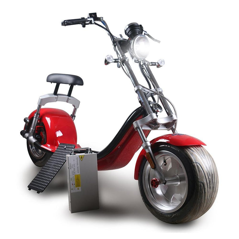 CRONY X7 Harley Style 2 Wheel 1000W Fat Tyre Electric Single Seater Electric motorcycle-RED - Edragonmall.com