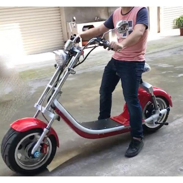 CRONY X7 Harley Style 2 Wheel 1000W Fat Tyre Electric Single Seater Electric motorcycle-RED - Edragonmall.com