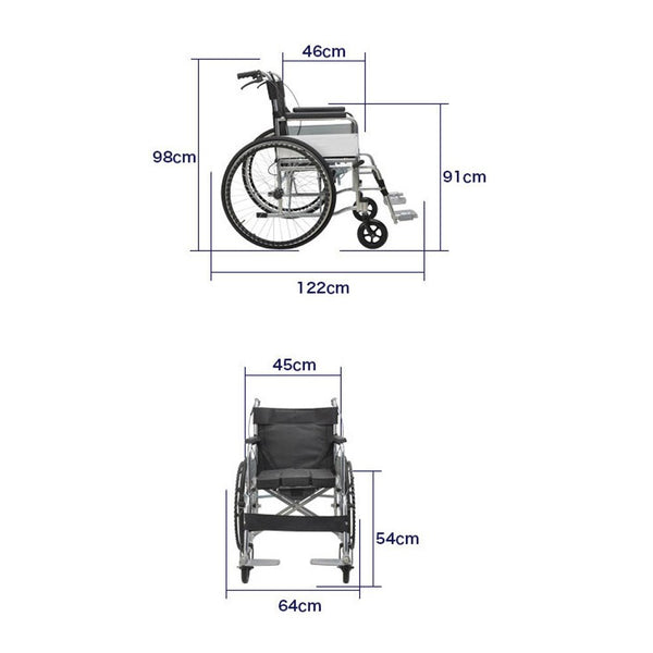 CRONY XT-T-007 Hand-pushed wheelchair With toilet Convenient four-brake wheelchair, multifunctional folding wheelchair - Edragonmall.com