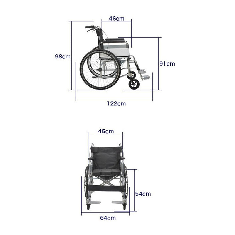 CRONY XT-T-007 Hand-pushed wheelchair With toilet Convenient four-brake wheelchair, multifunctional folding wheelchair - Edragonmall.com