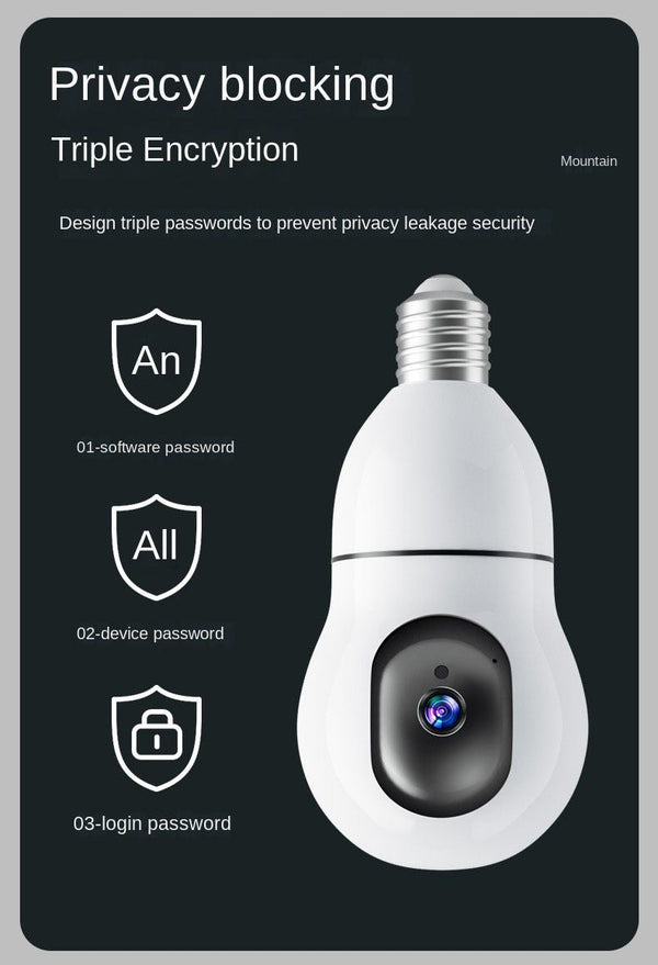 CRONY Y25-1080P light bulb IP Camera dual frequency 2.4g 5g network two-way voice automatic tracking - Edragonmall.com