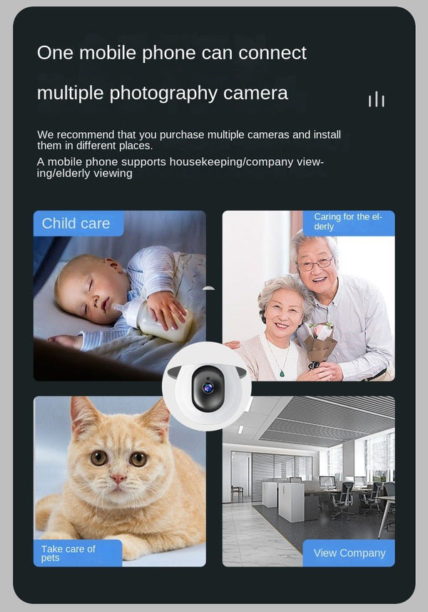 CRONY Y25-1080P light bulb IP Camera dual frequency 2.4g 5g network two-way voice automatic tracking - Edragonmall.com