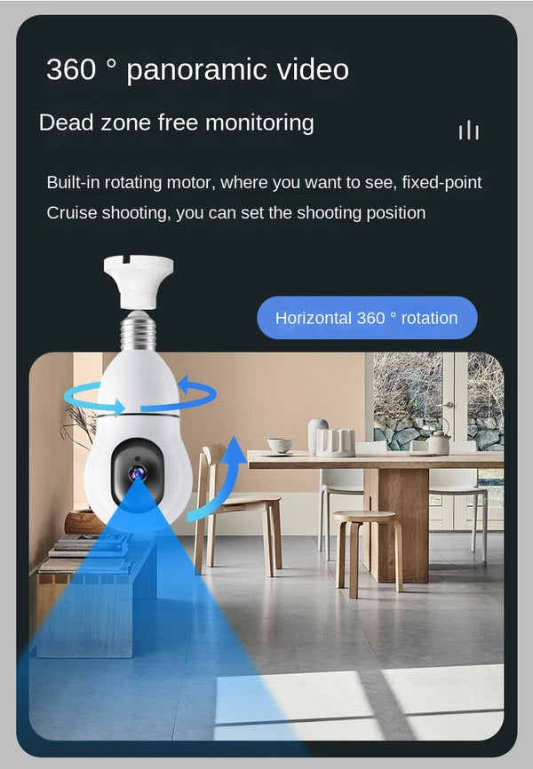 CRONY Y25-1080P light bulb IP Camera dual frequency 2.4g 5g network two-way voice automatic tracking - Edragonmall.com